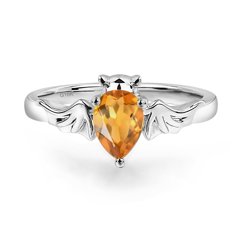 Citrine Gothic Promise Ring - LUO Jewelry #metal_18k white gold
