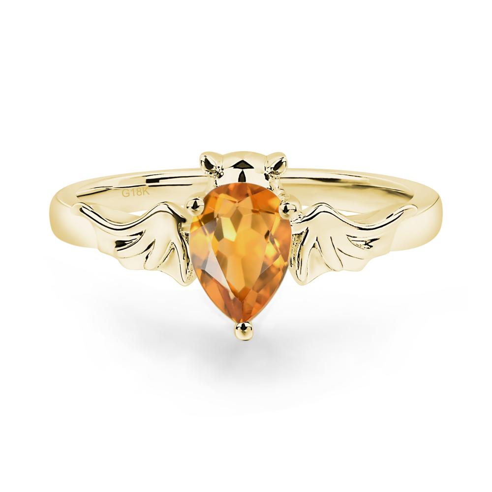 Citrine Gothic Promise Ring - LUO Jewelry #metal_18k yellow gold