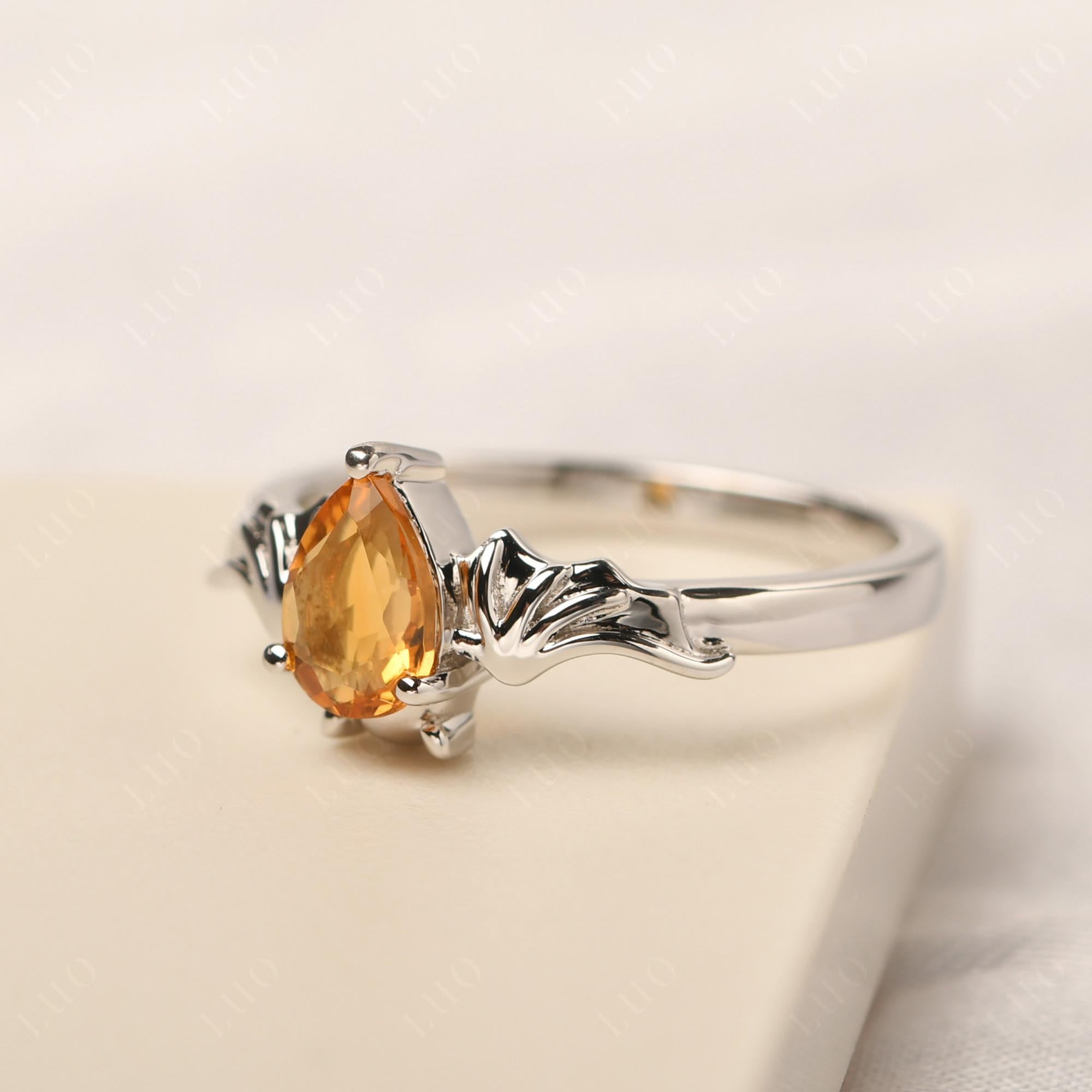 Citrine Gothic Promise Ring - LUO Jewelry