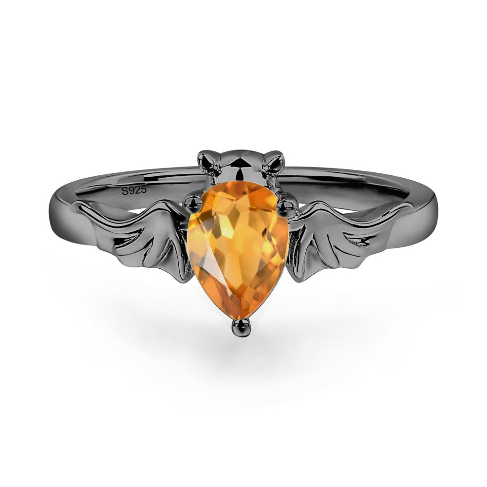 Citrine Gothic Promise Ring - LUO Jewelry #metal_black finish sterling silver