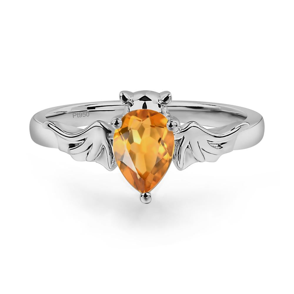Citrine Gothic Promise Ring - LUO Jewelry #metal_platinum