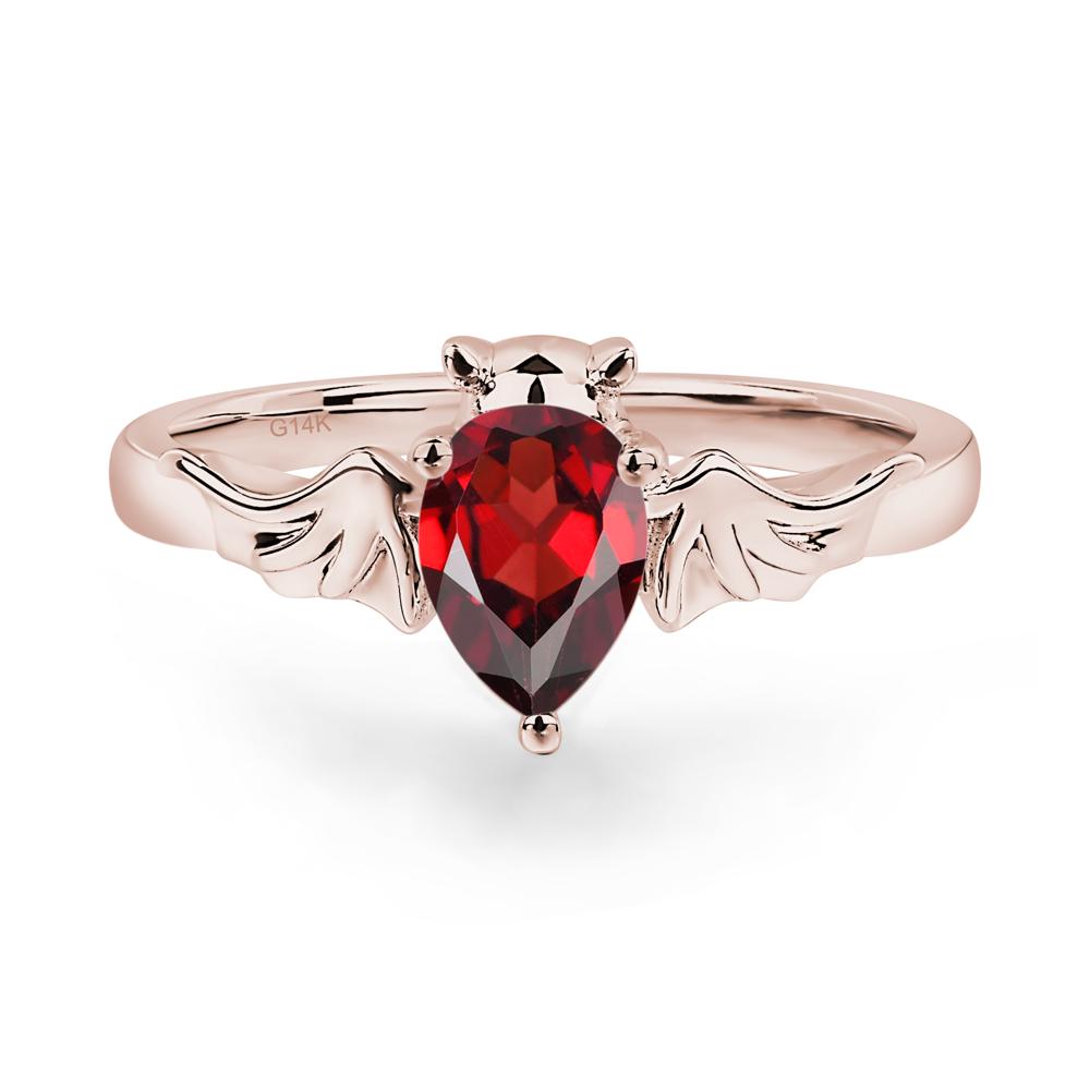 Garnet Bat Ring - LUO Jewelry #metal_14k rose gold
