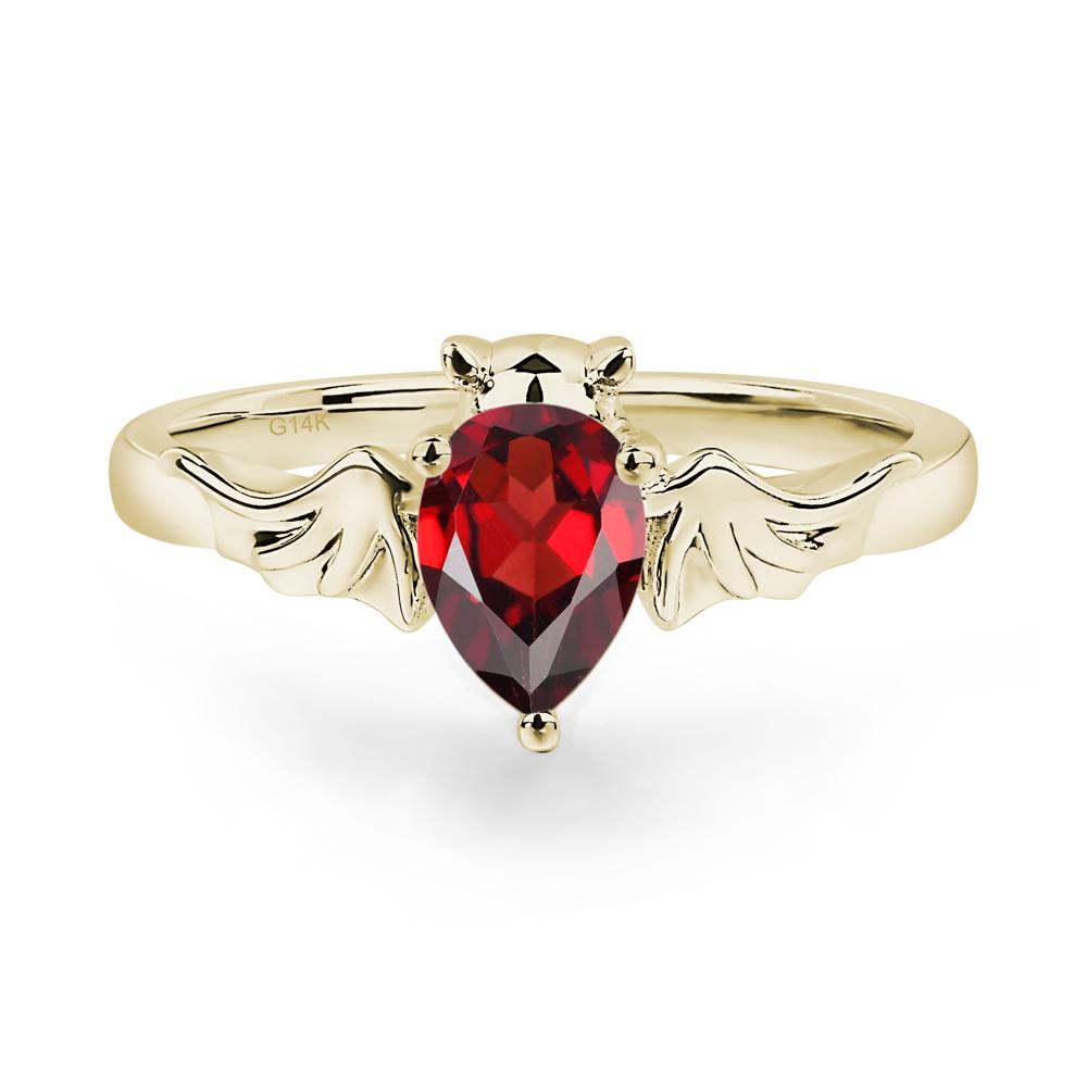 Garnet Bat Ring - LUO Jewelry #metal_14k yellow gold