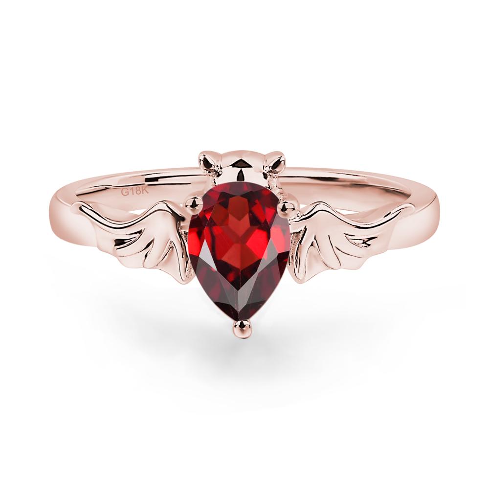 Garnet Bat Ring - LUO Jewelry #metal_18k rose gold