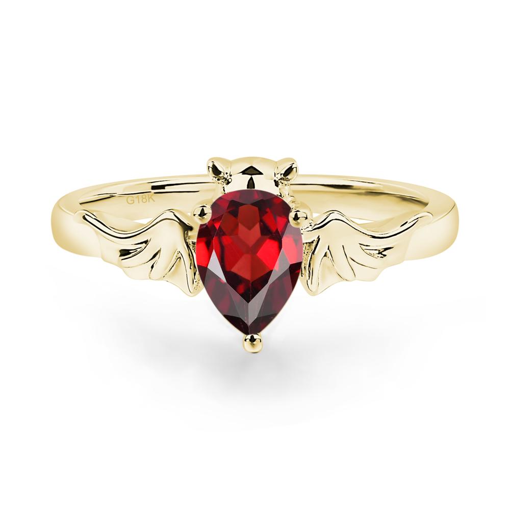 Garnet Bat Ring - LUO Jewelry #metal_18k yellow gold