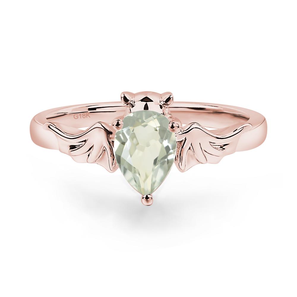 Green Amethyst Gothic Promise Ring - LUO Jewelry #metal_18k rose gold