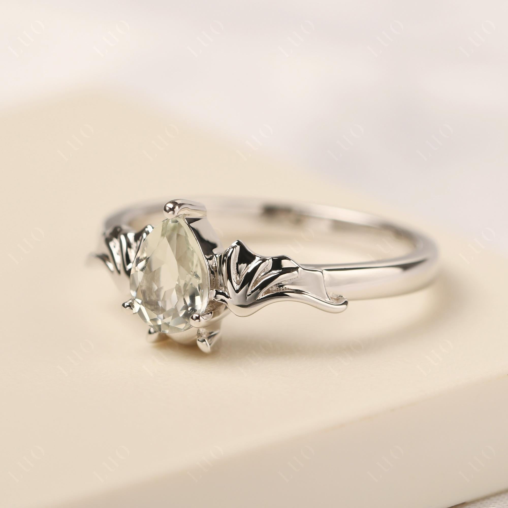 Green Amethyst Gothic Promise Ring - LUO Jewelry