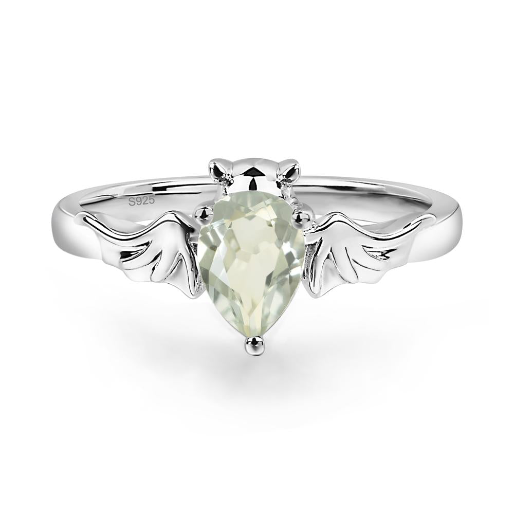 Green Amethyst Gothic Promise Ring - LUO Jewelry #metal_sterling silver