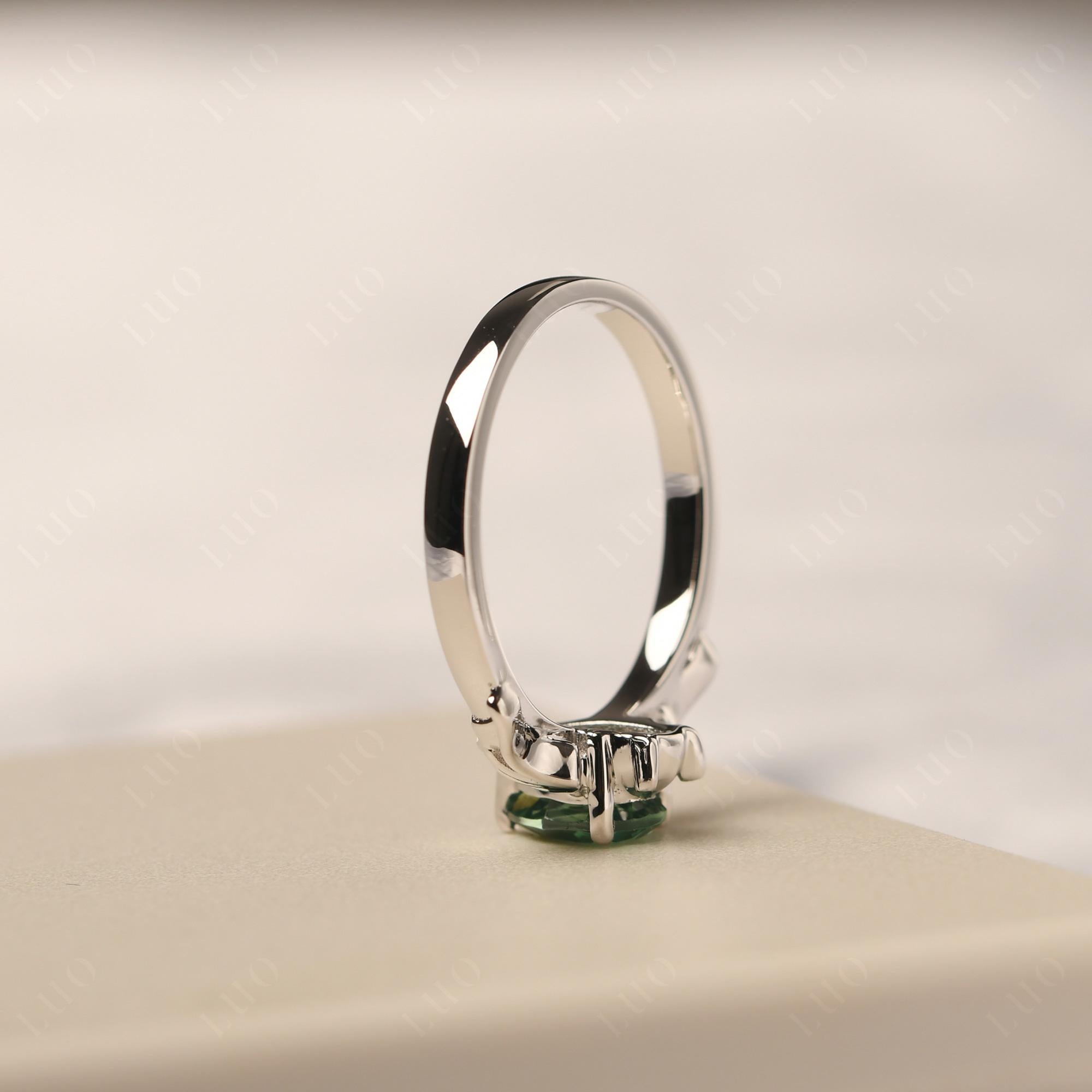 Green Sapphire Bat Engagement Ring - LUO Jewelry