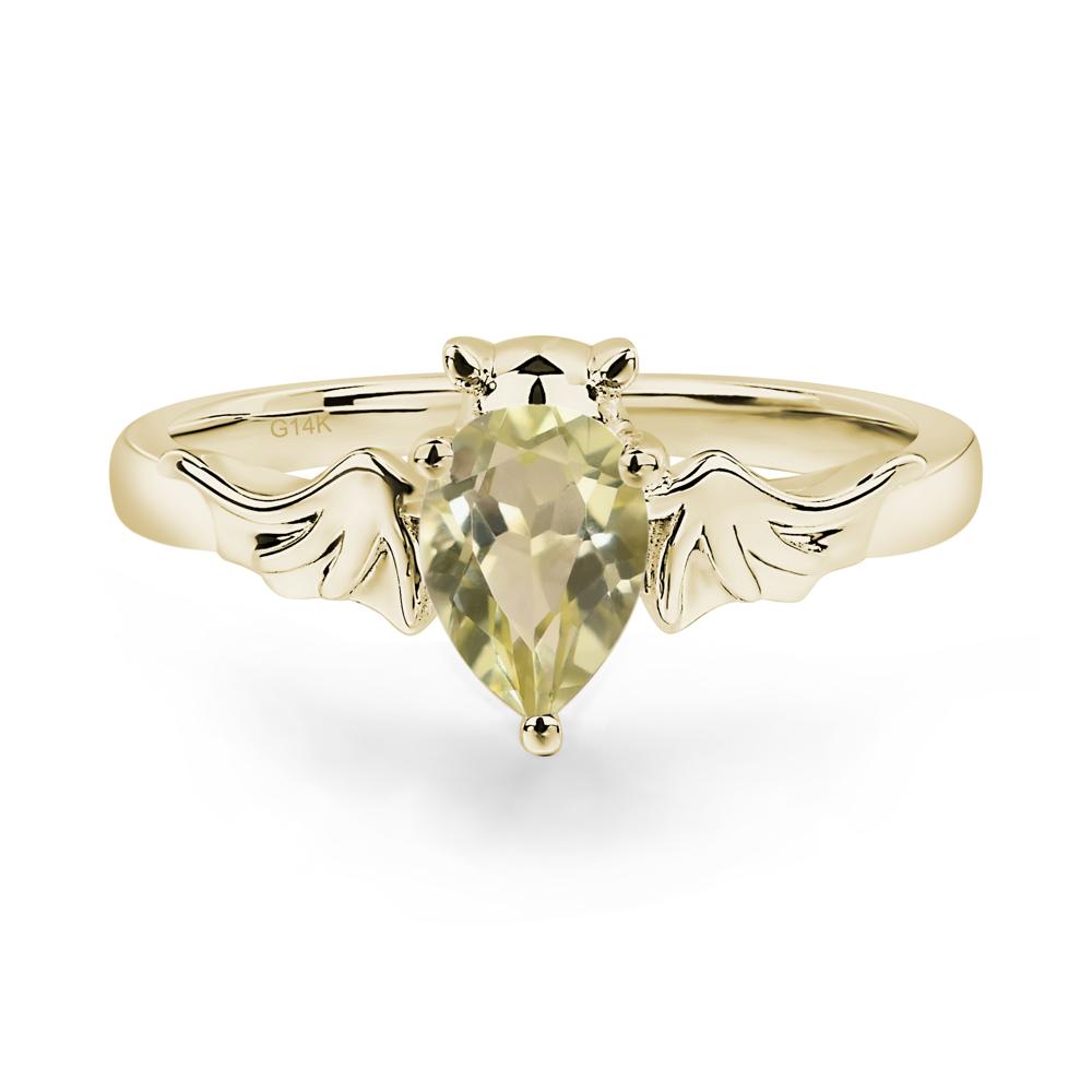 Lemon Quartz Bat Ring - LUO Jewelry #metal_14k yellow gold