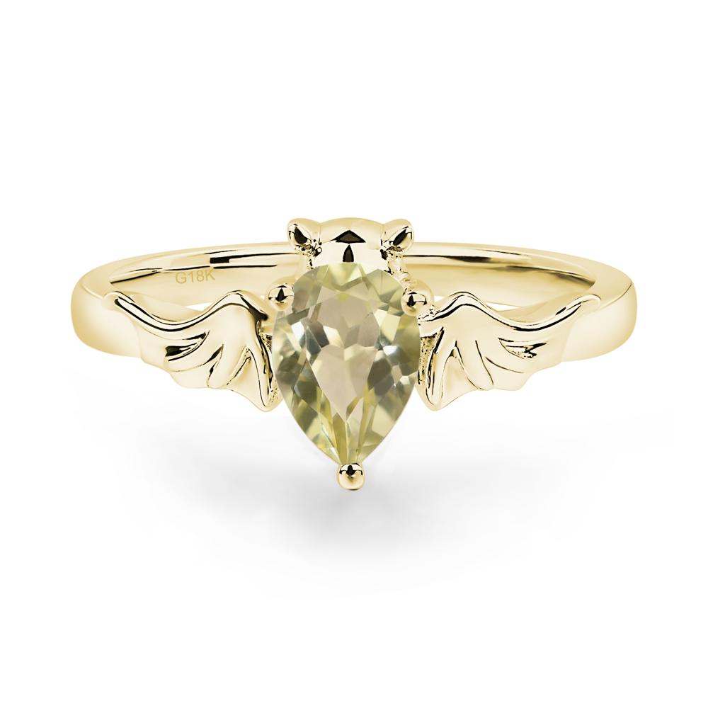 Lemon Quartz Bat Ring - LUO Jewelry #metal_18k yellow gold