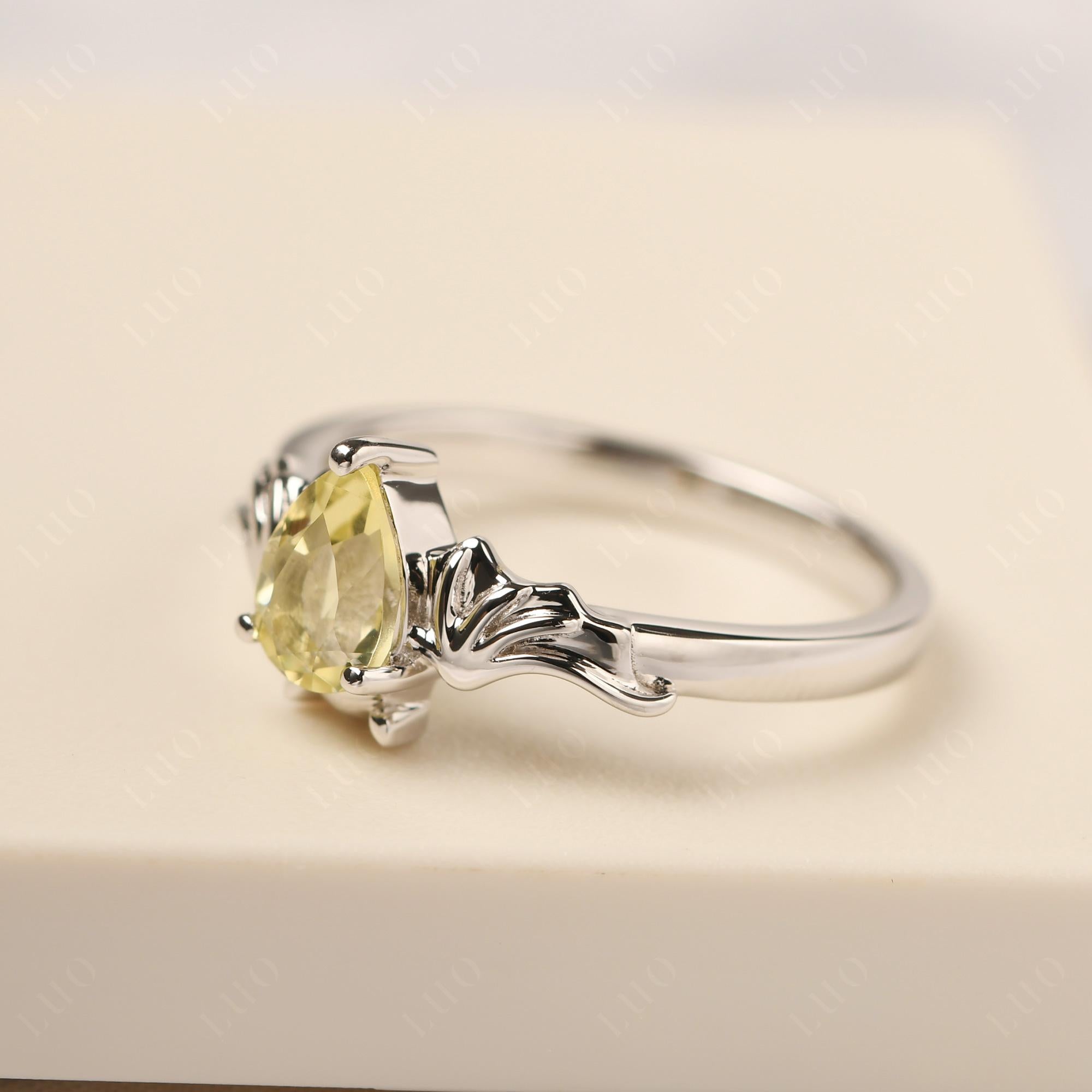 Lemon Quartz Bat Ring - LUO Jewelry