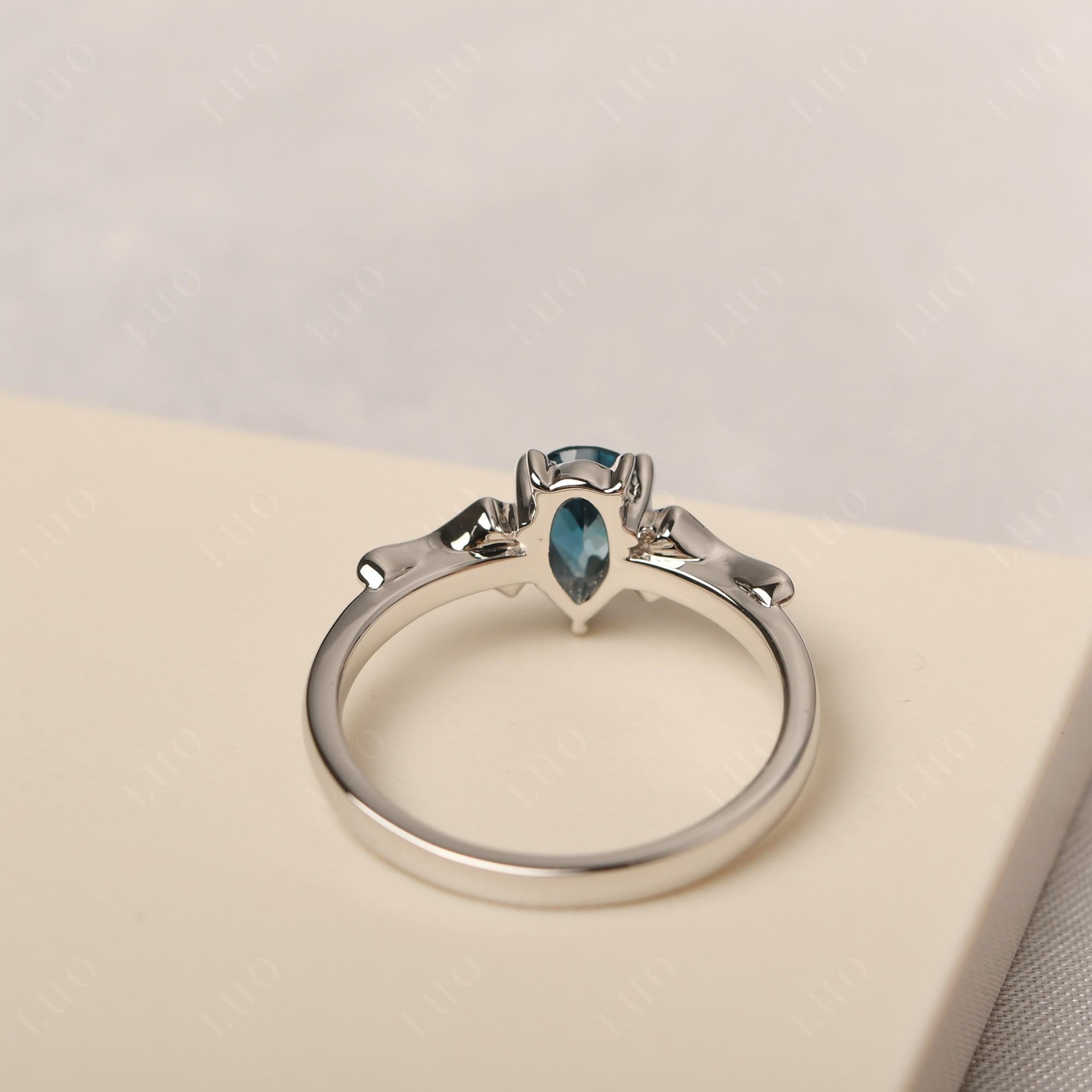 London Blue Topaz Gothic Promise Ring - LUO Jewelry