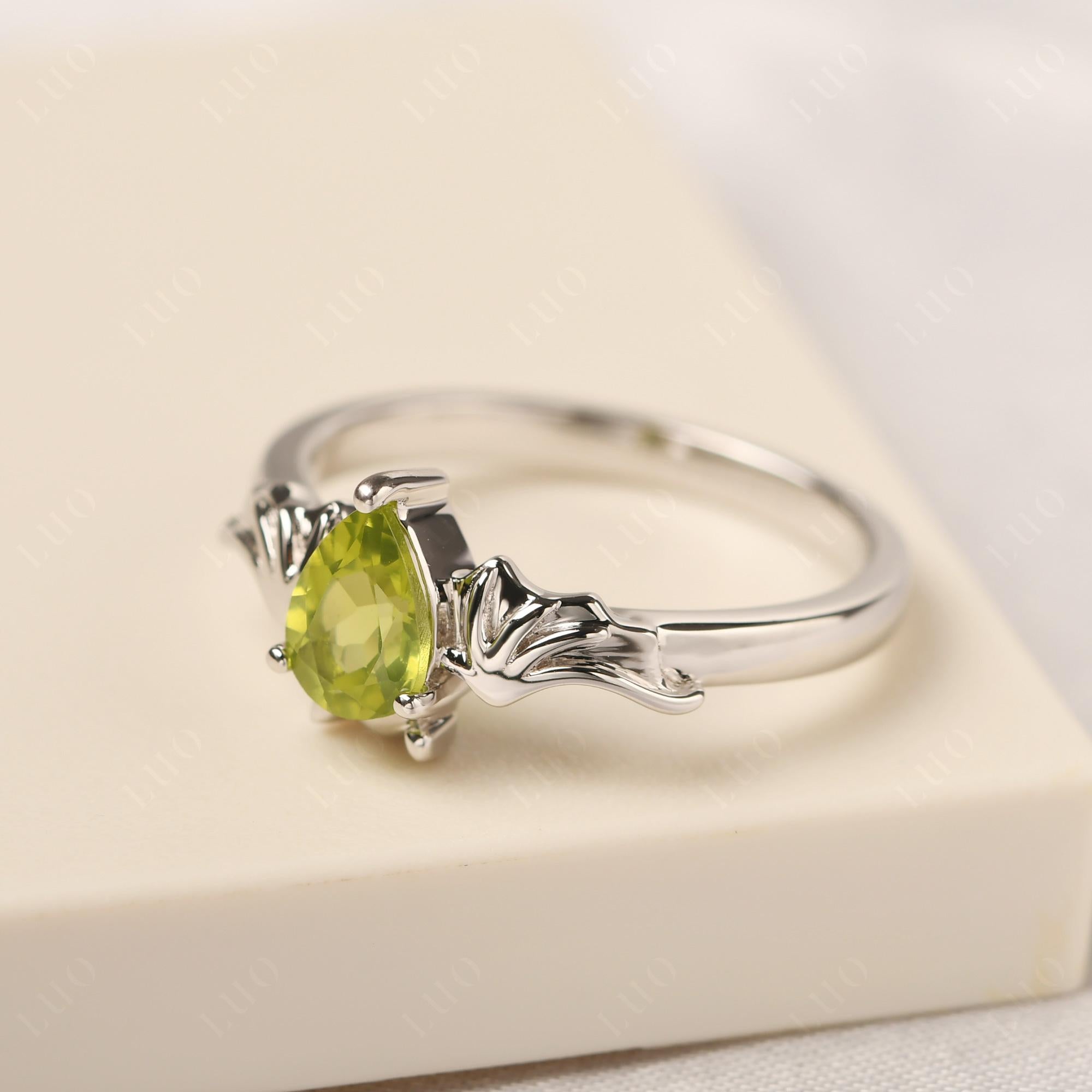 Peridot Gothic Promise Ring - LUO Jewelry