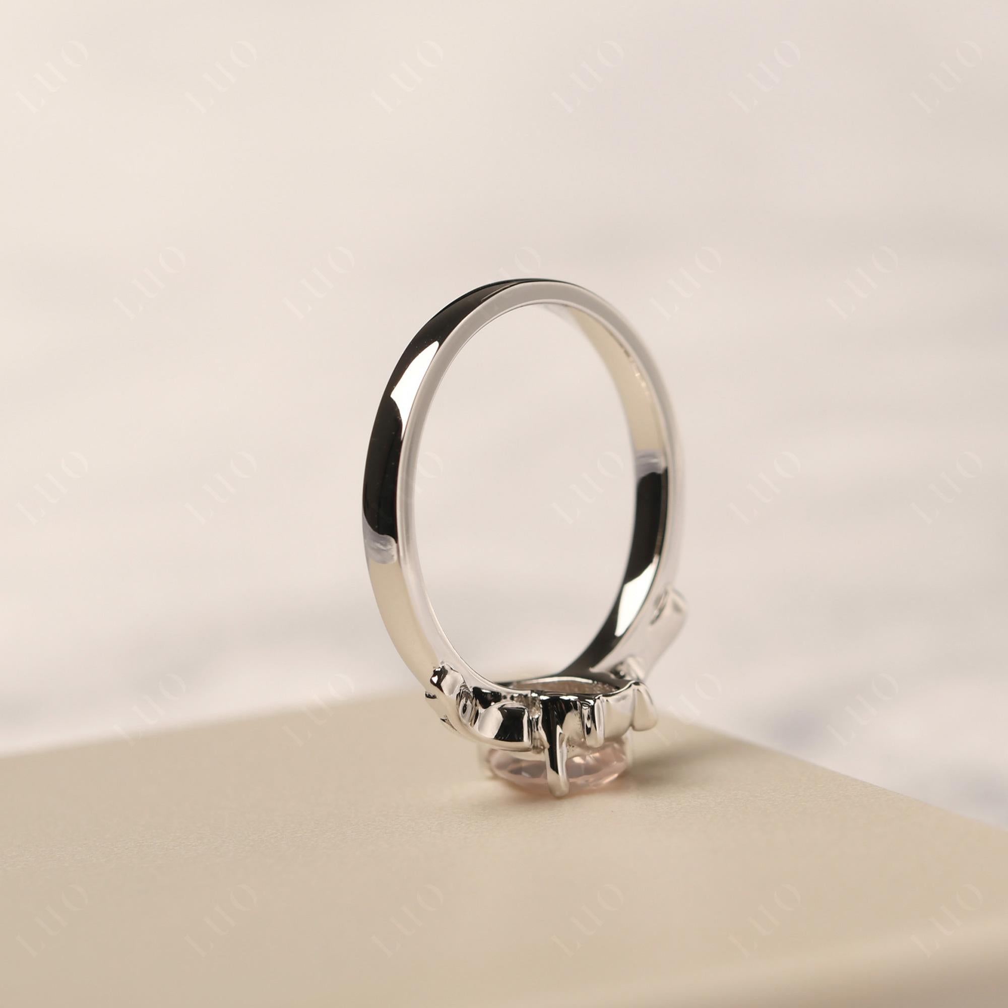 Rose Quartz Bat Engagement Ring - LUO Jewelry