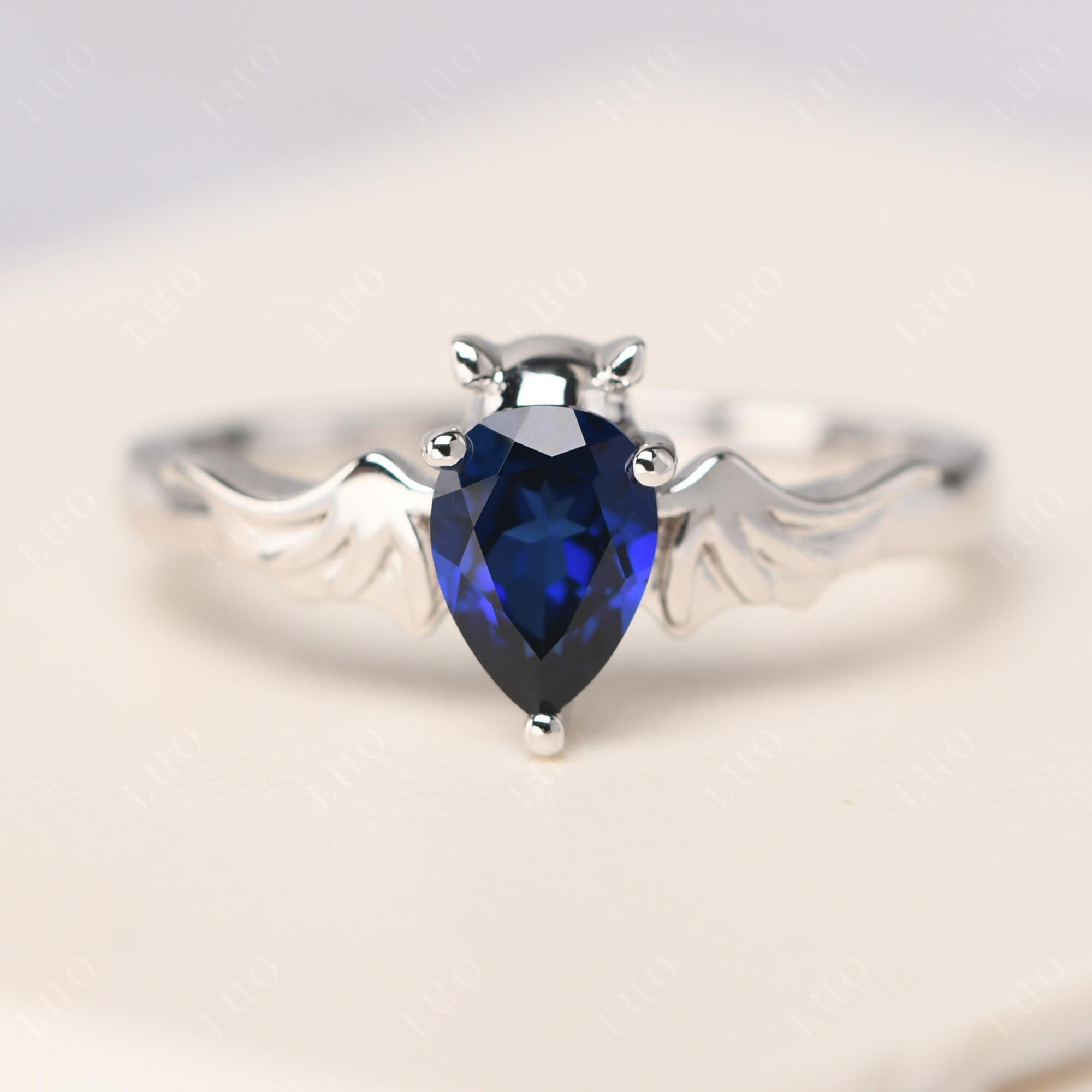 Sapphire Gothic Promise Ring - LUO Jewelry