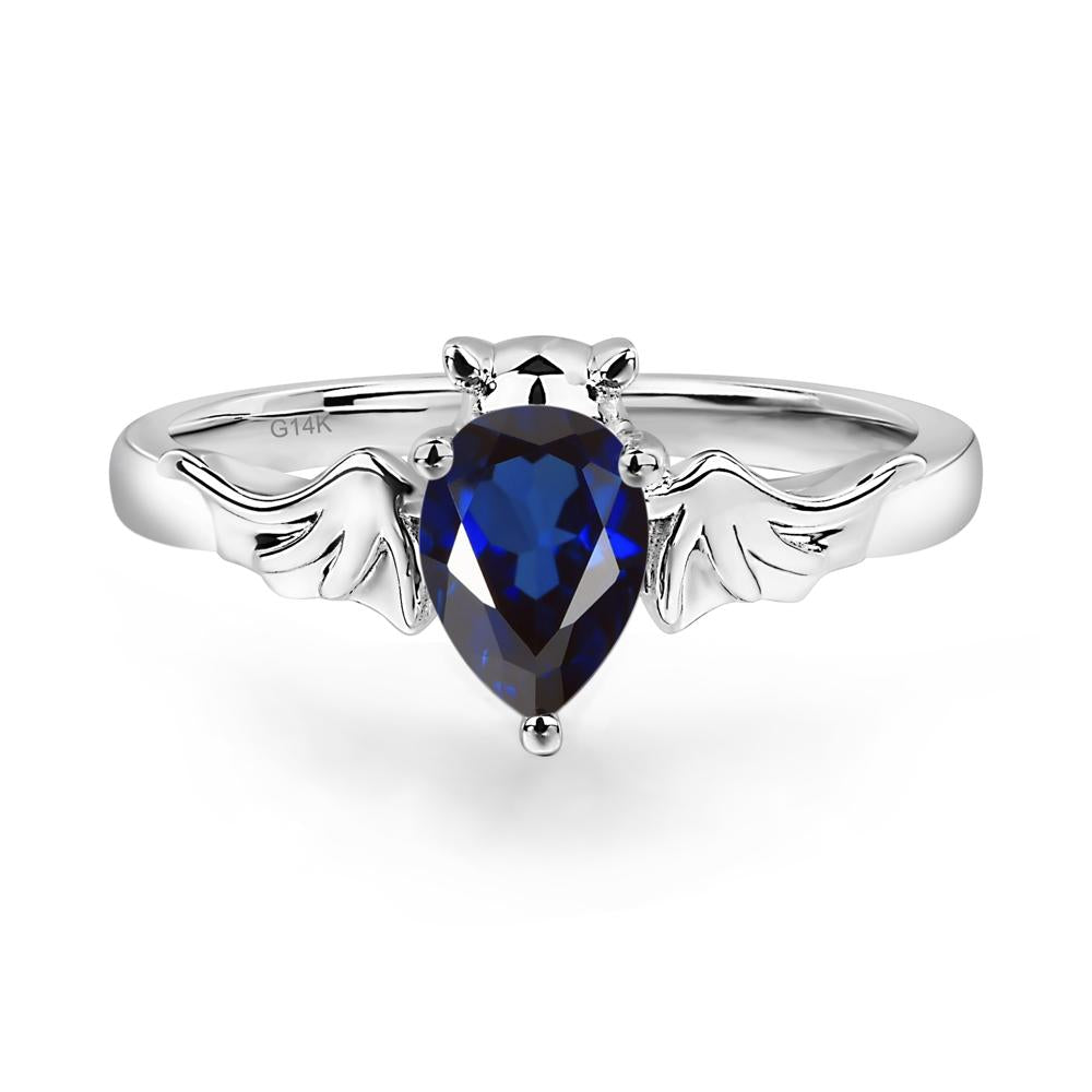 Sapphire Gothic Promise Ring - LUO Jewelry #metal_14k white gold
