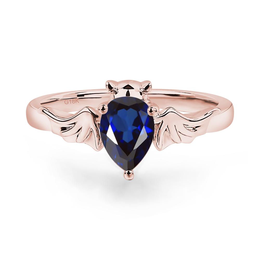 Sapphire Gothic Promise Ring - LUO Jewelry #metal_18k rose gold