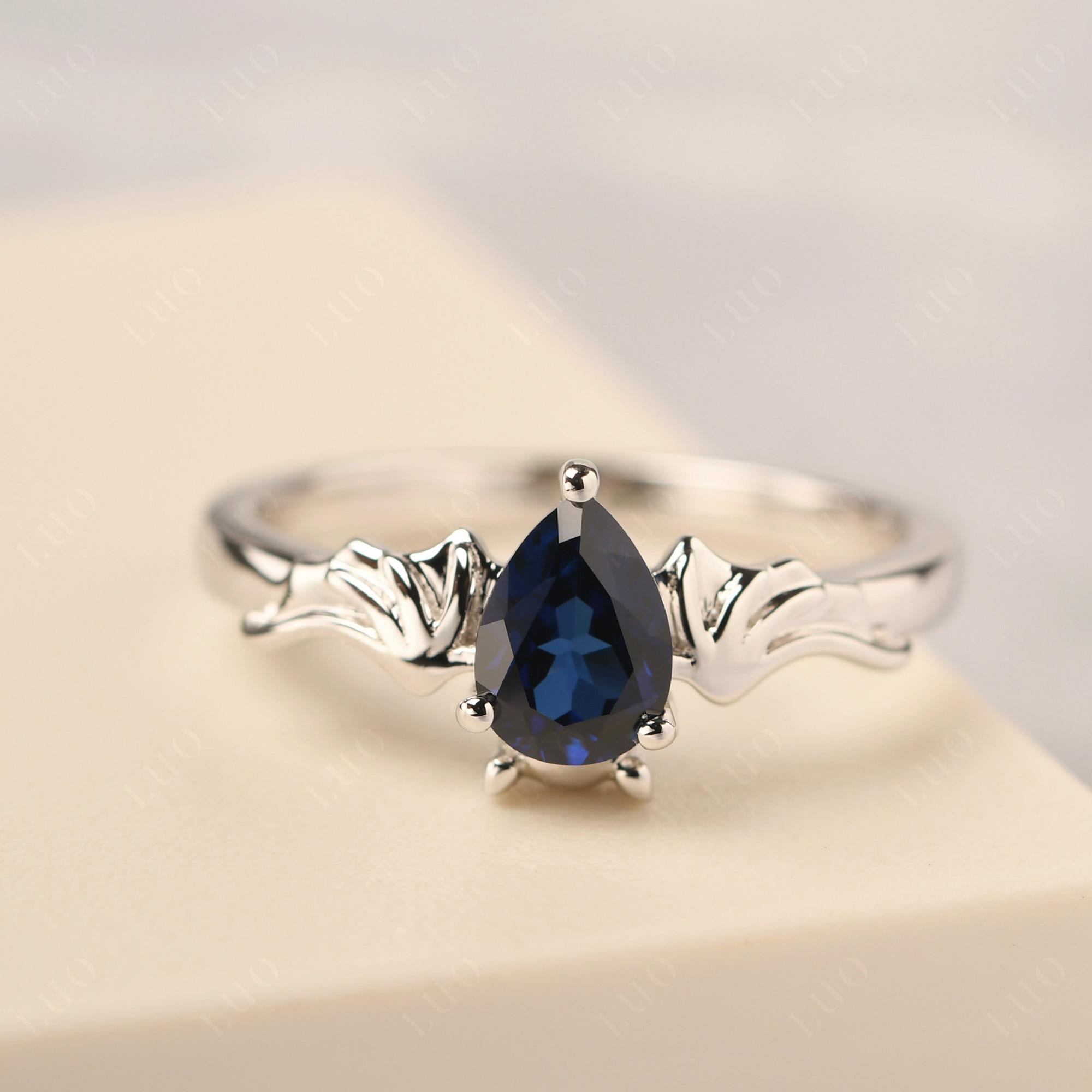 Sapphire Gothic Promise Ring - LUO Jewelry