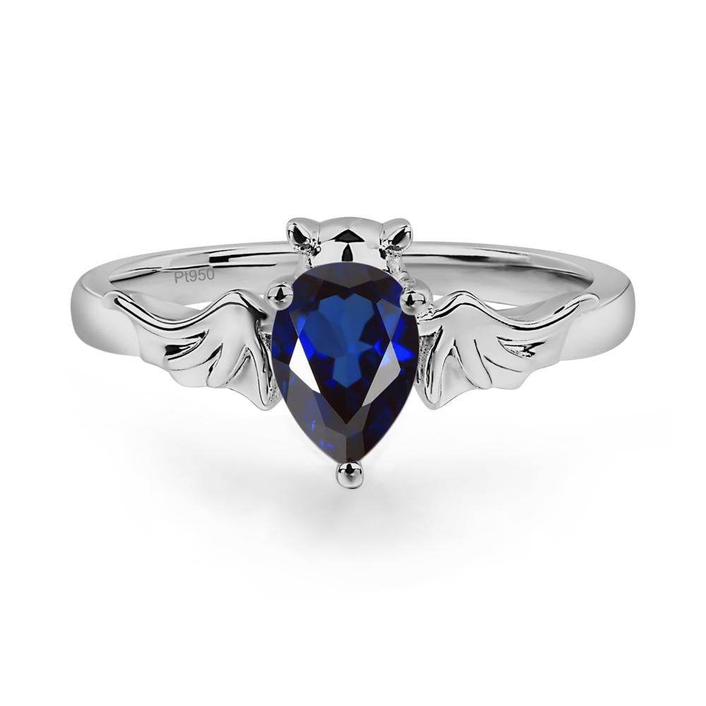 Sapphire Gothic Promise Ring - LUO Jewelry #metal_platinum