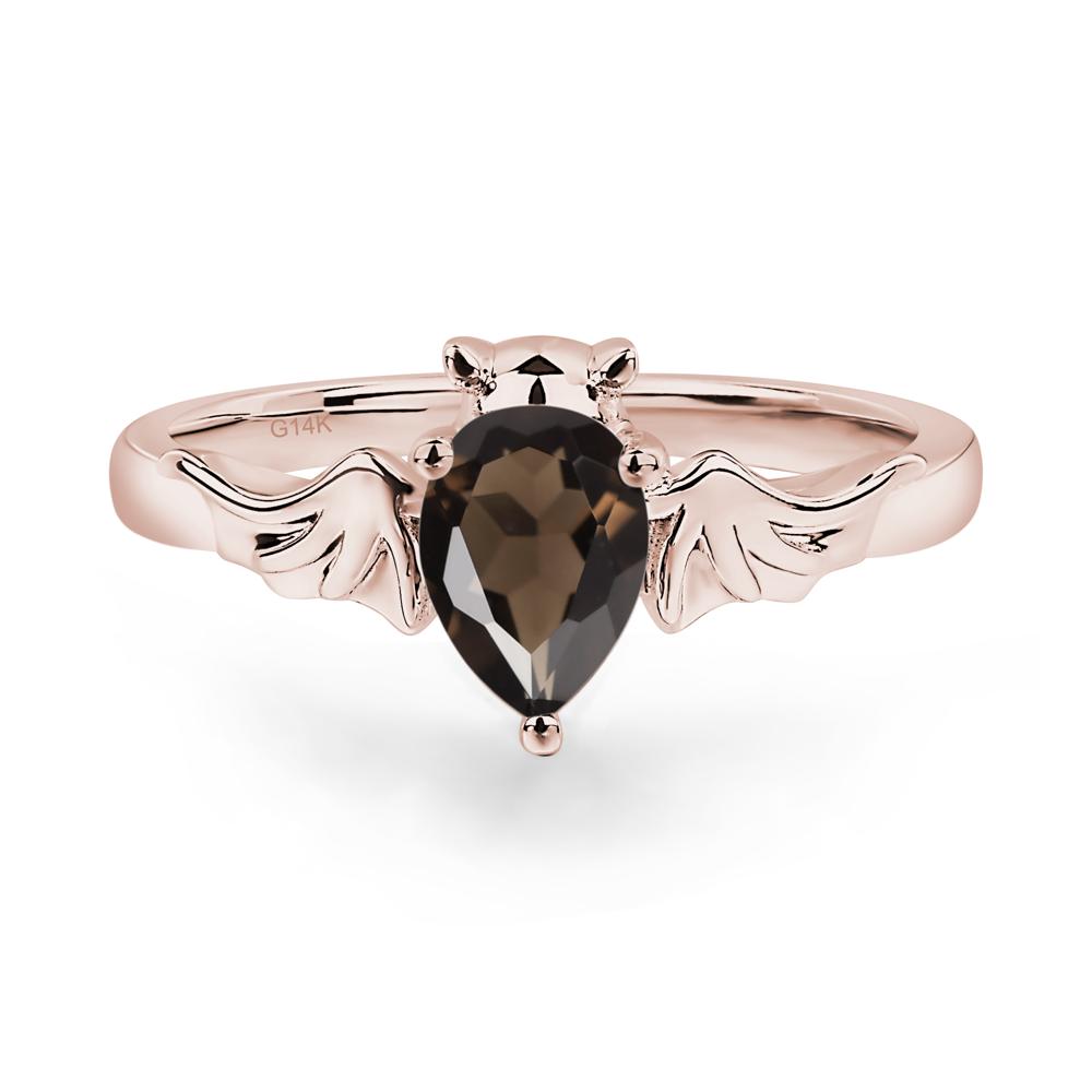 Smoky Quartz Bat Engagement Ring - LUO Jewelry #metal_14k rose gold