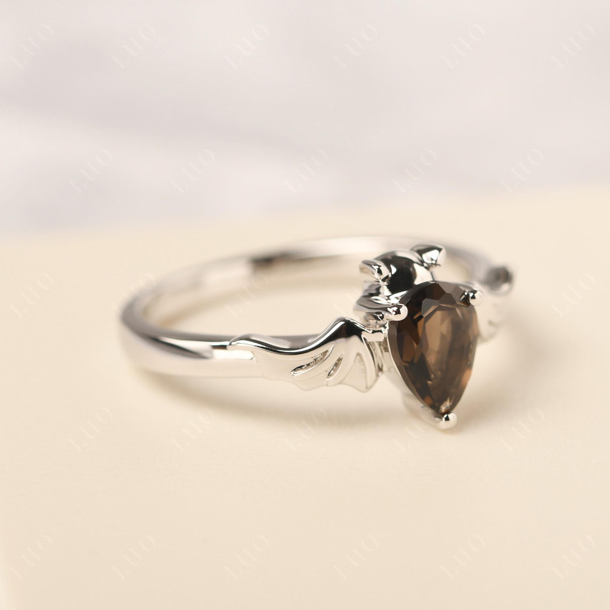 Smoky Quartz Bat Engagement Ring - LUO Jewelry
