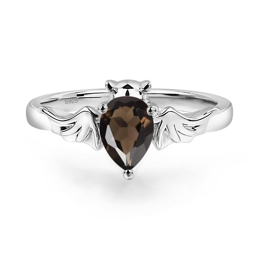 Smoky Quartz Bat Engagement Ring - LUO Jewelry #metal_sterling silver