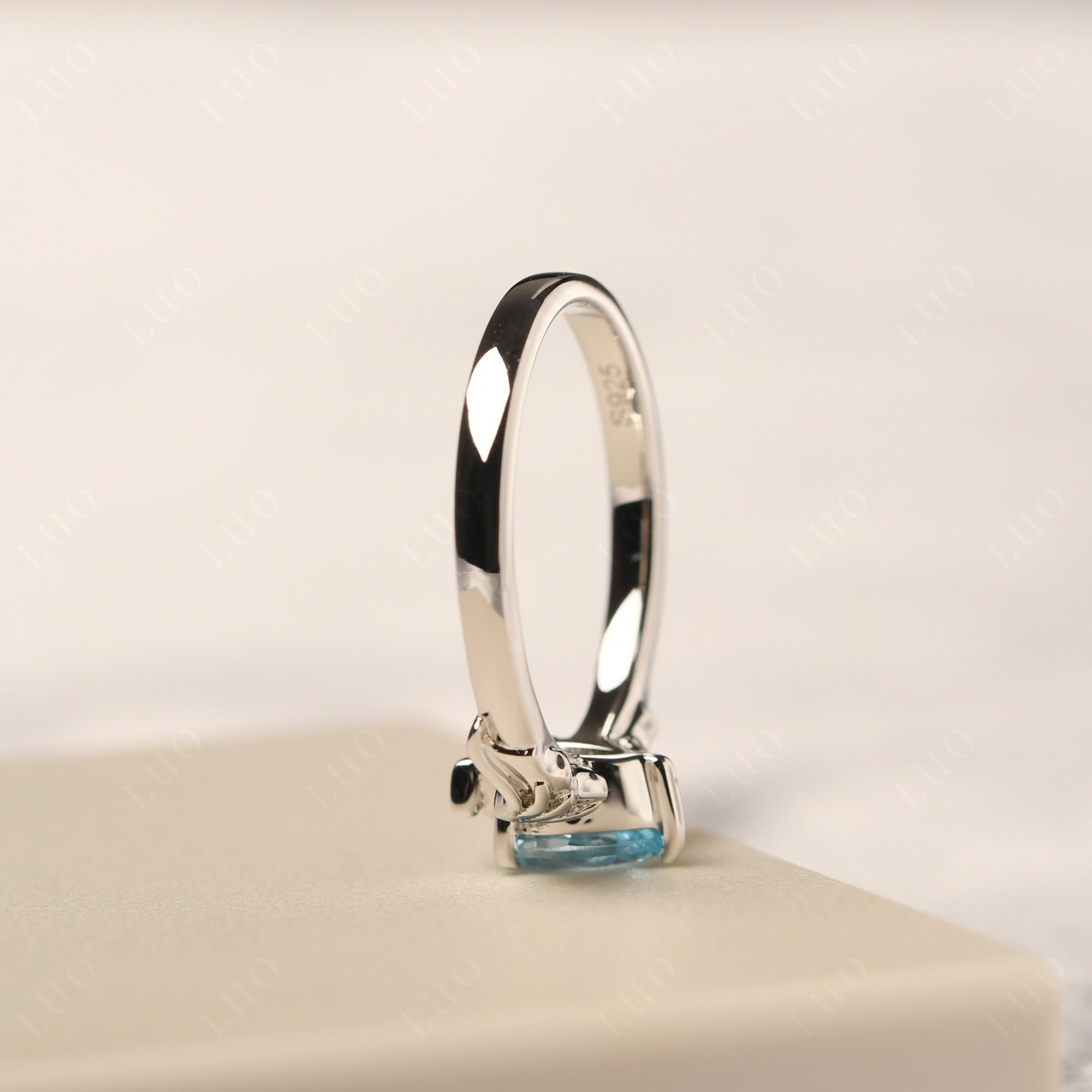 Swiss Blue Topaz Bat Ring - LUO Jewelry