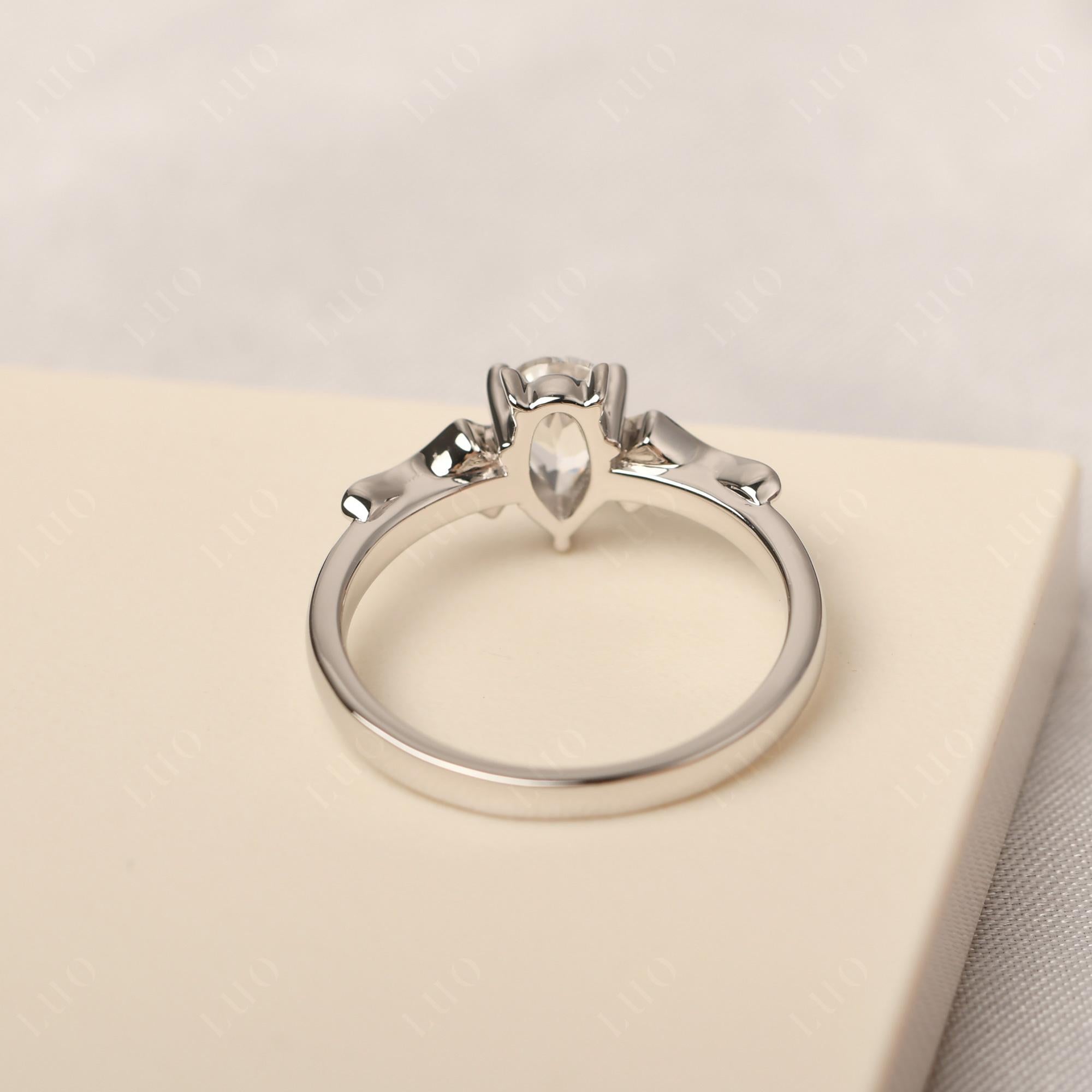 White Topaz Gothic Promise Ring - LUO Jewelry