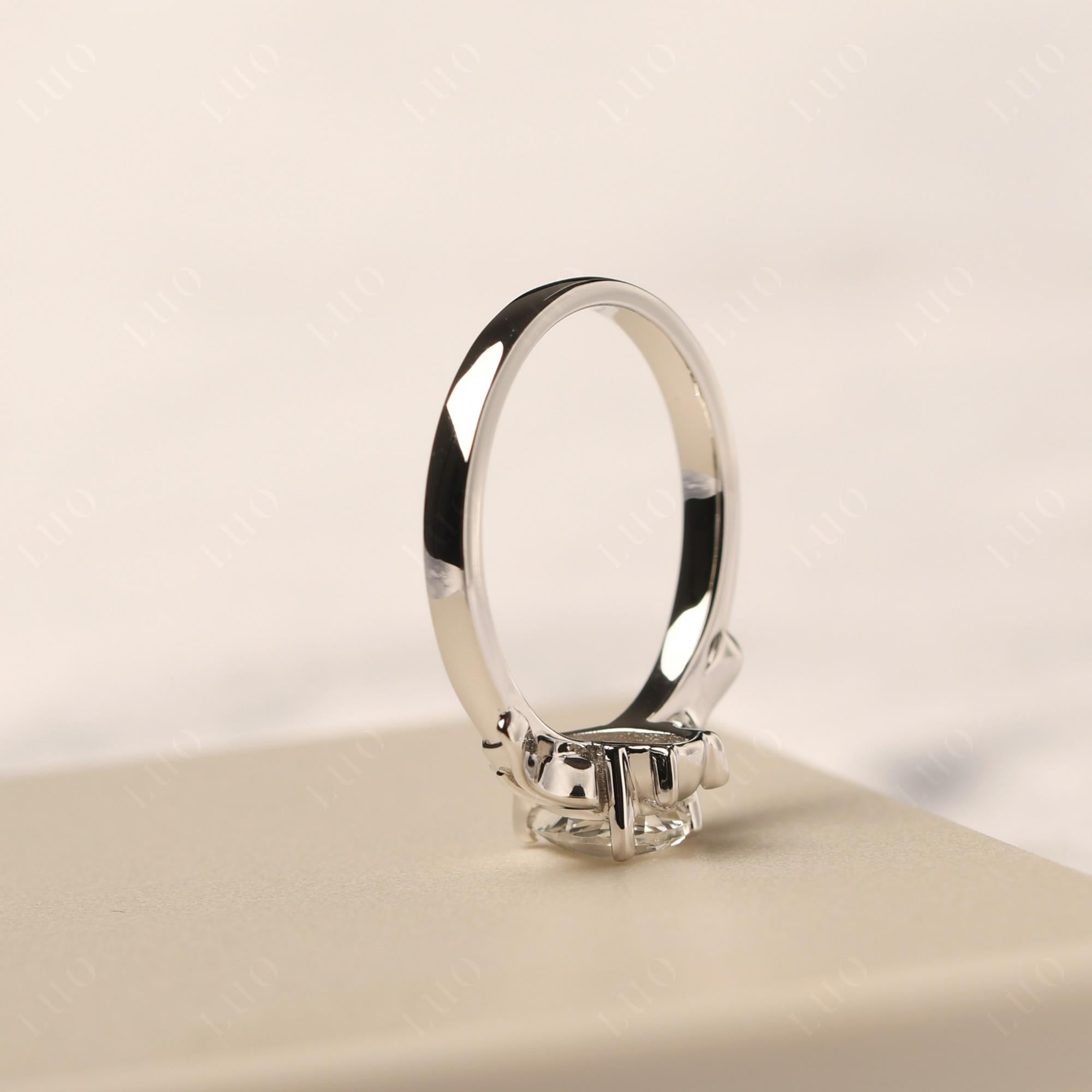 White Topaz Gothic Promise Ring - LUO Jewelry