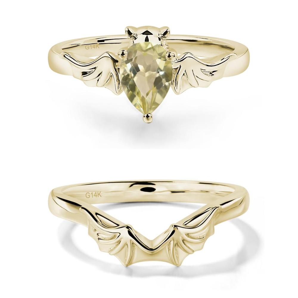 Lemon Quartz Bat Ring - LUO Jewelry #metal_xxxxx