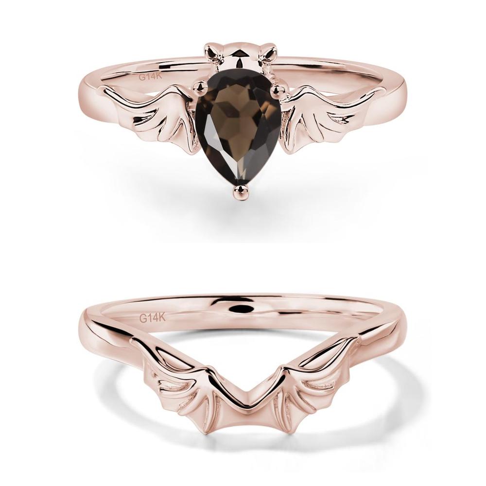 Smoky Quartz Bat Engagement Ring - LUO Jewelry #metal_xxxxx