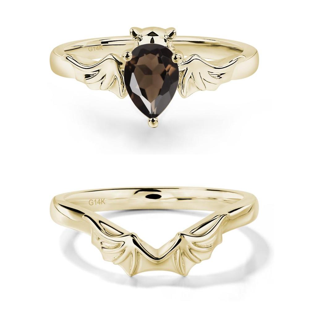 Smoky Quartz Bat Engagement Ring - LUO Jewelry #metal_xxxxx