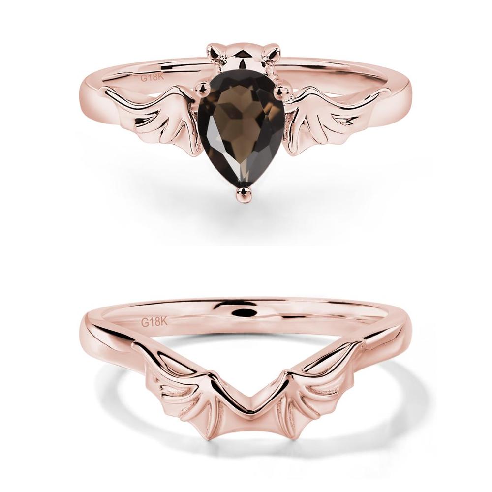Smoky Quartz Bat Engagement Ring - LUO Jewelry #metal_xxxxx