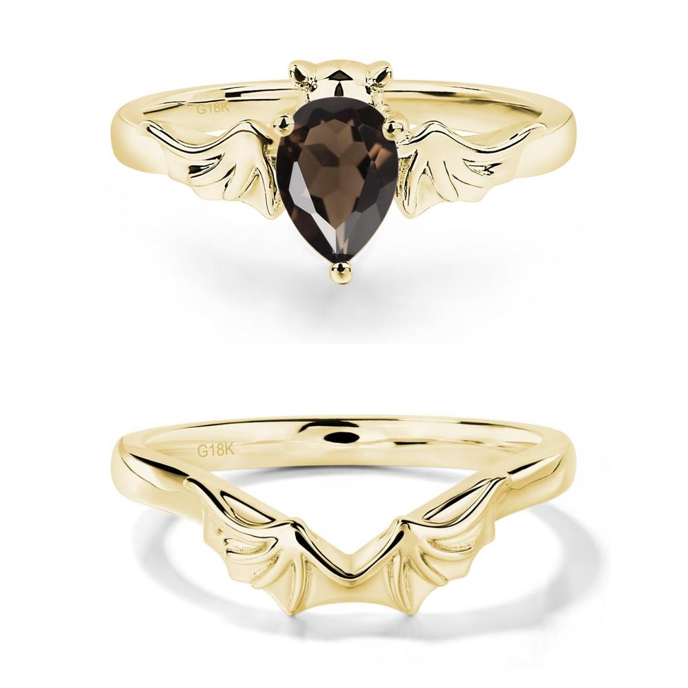 Smoky Quartz Bat Engagement Ring - LUO Jewelry #metal_xxxxx