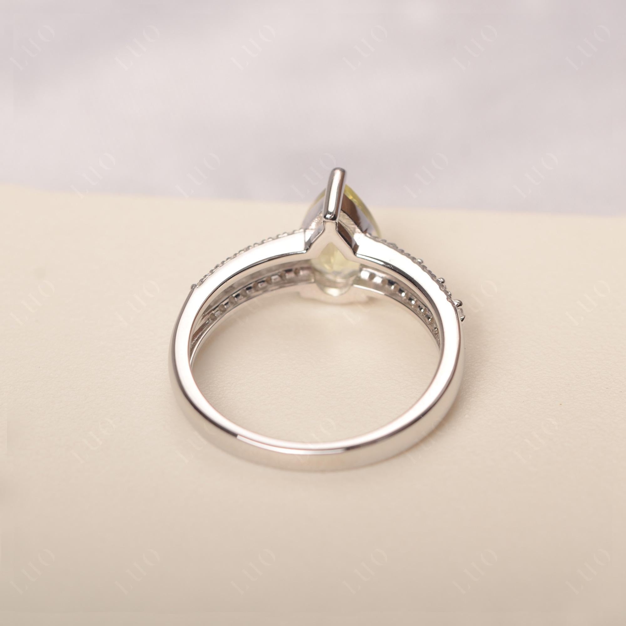 Lemon Quartz Pear Shaped Promise Ring - LUO Jewelry