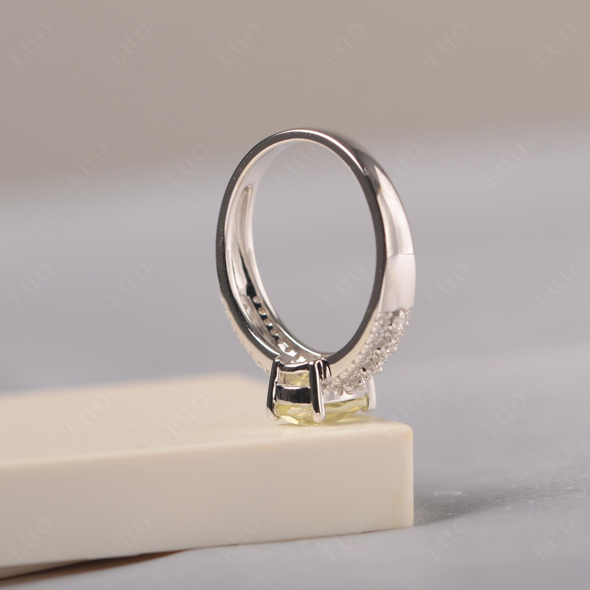 Lemon Quartz Pear Shaped Promise Ring - LUO Jewelry
