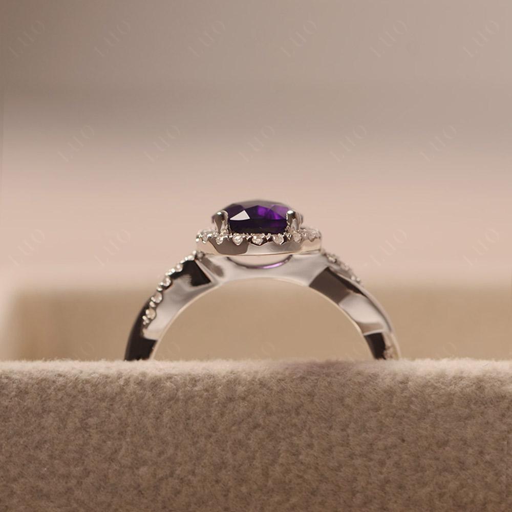Amethyst Twisted Band Engagement Ring - LUO Jewelry