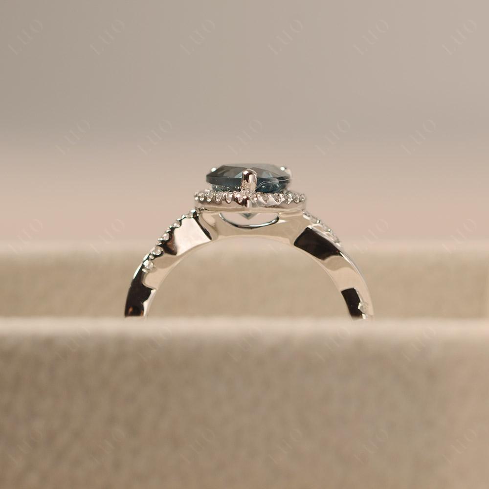 London Blue Topaz Twisted Band Engagement Ring - LUO Jewelry