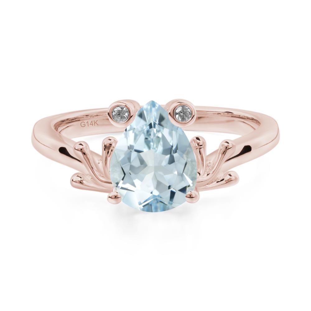 Aquamarine Frog Engagement Ring - LUO Jewelry #metal_14k rose gold