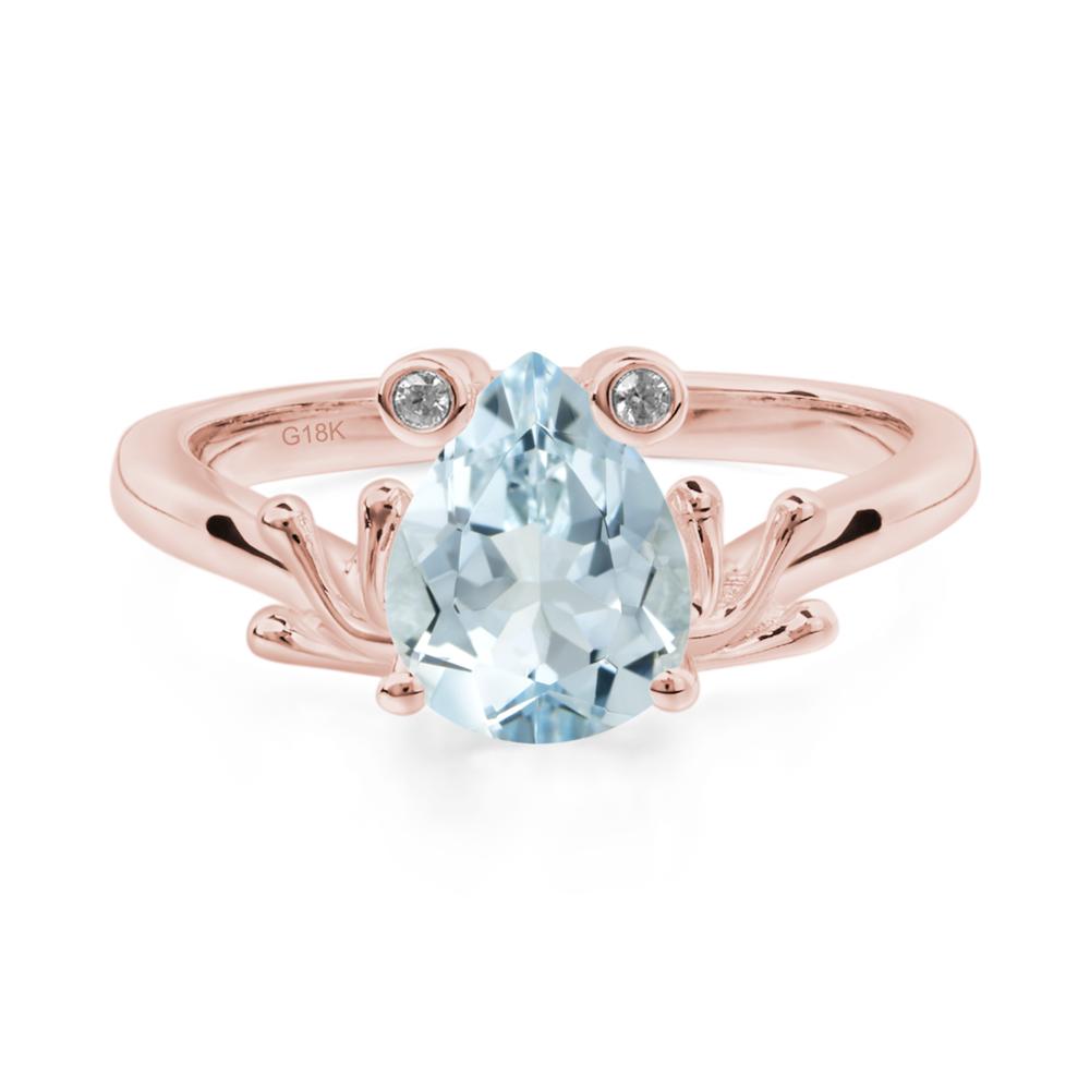 Aquamarine Frog Engagement Ring - LUO Jewelry #metal_18k rose gold