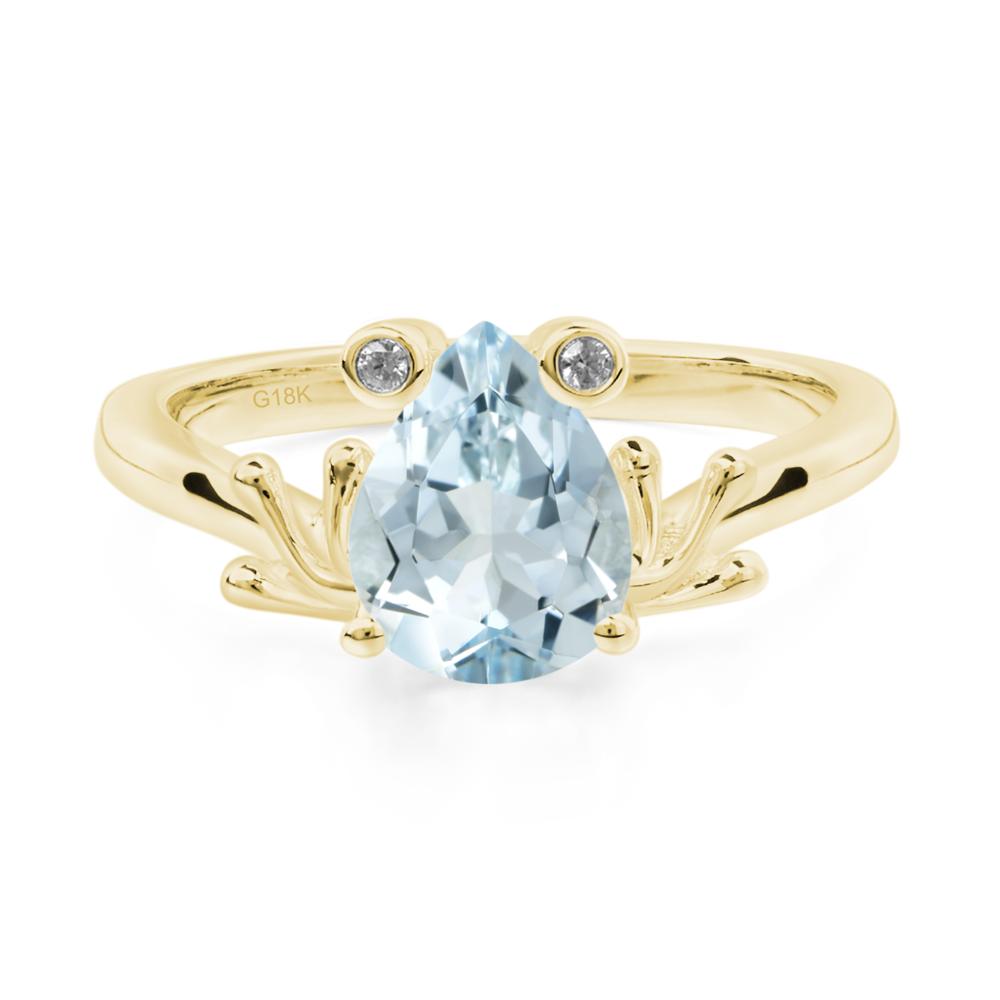 Aquamarine Frog Engagement Ring - LUO Jewelry #metal_18k yellow gold