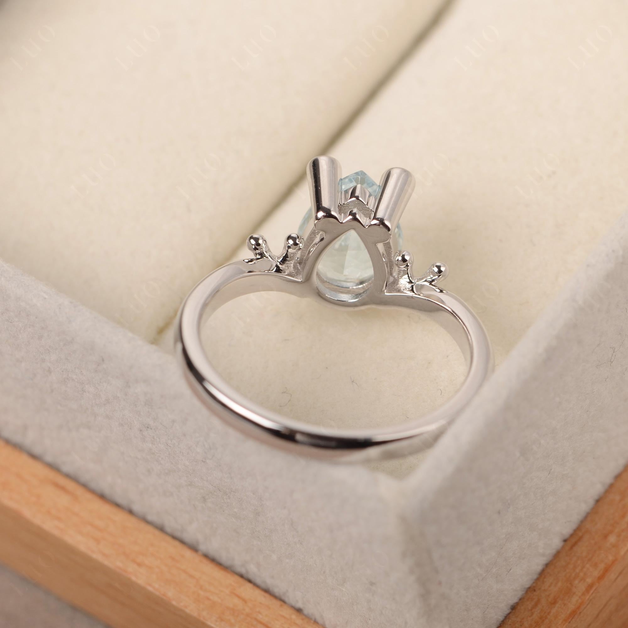 Aquamarine Frog Engagement Ring - LUO Jewelry