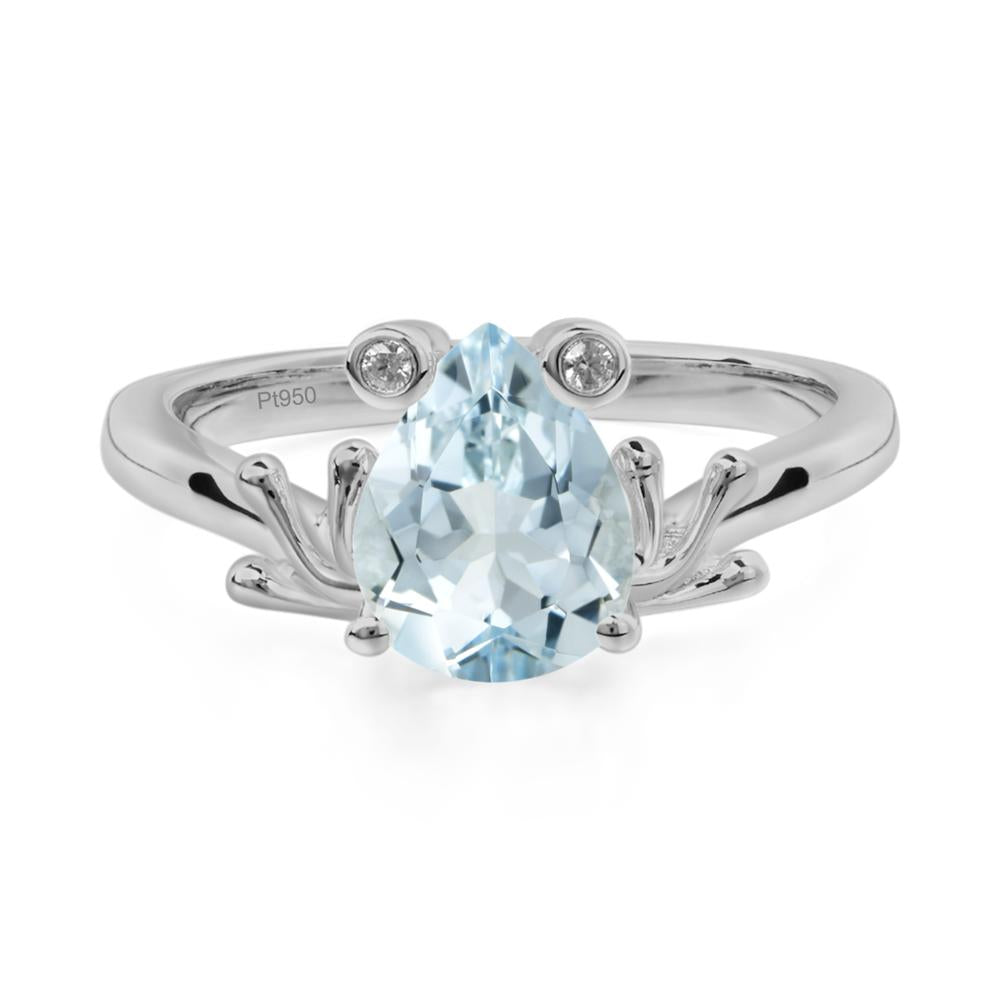 Aquamarine Frog Engagement Ring - LUO Jewelry #metal_platinum