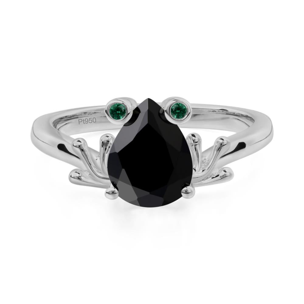 Black Spinel Frog Ring - LUO Jewelry #metal_platinum