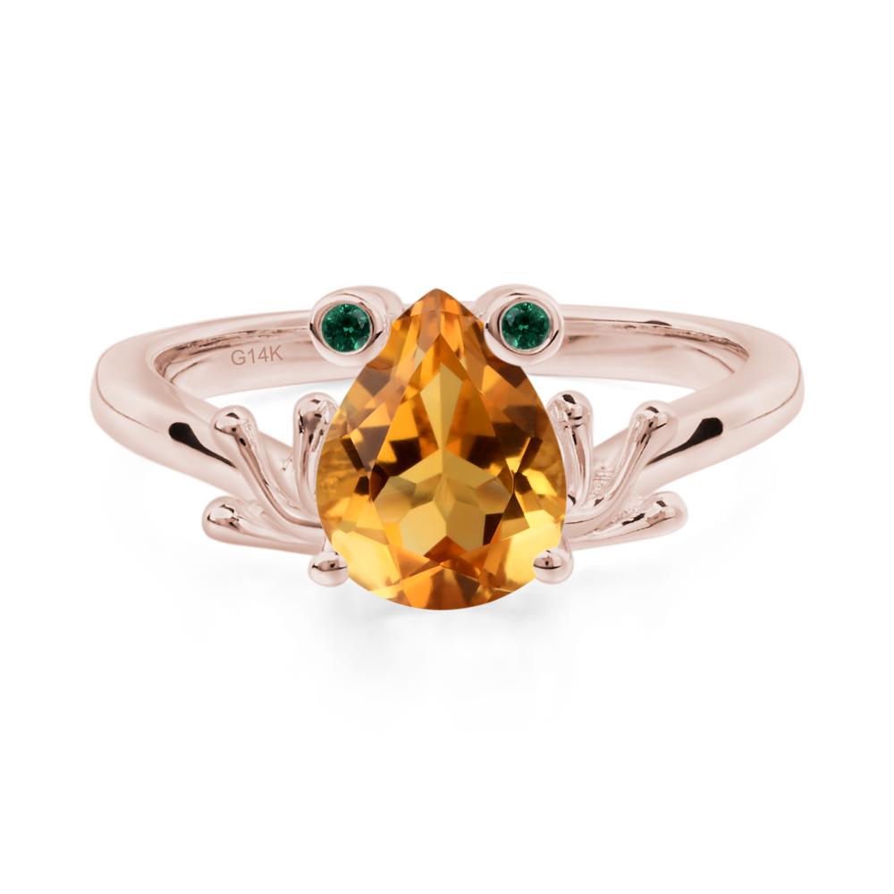 Citrine Frog Promise Ring - LUO Jewelry #metal_14k rose gold