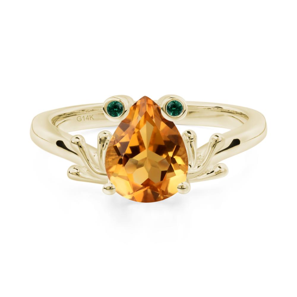 Citrine Frog Promise Ring - LUO Jewelry #metal_14k yellow gold
