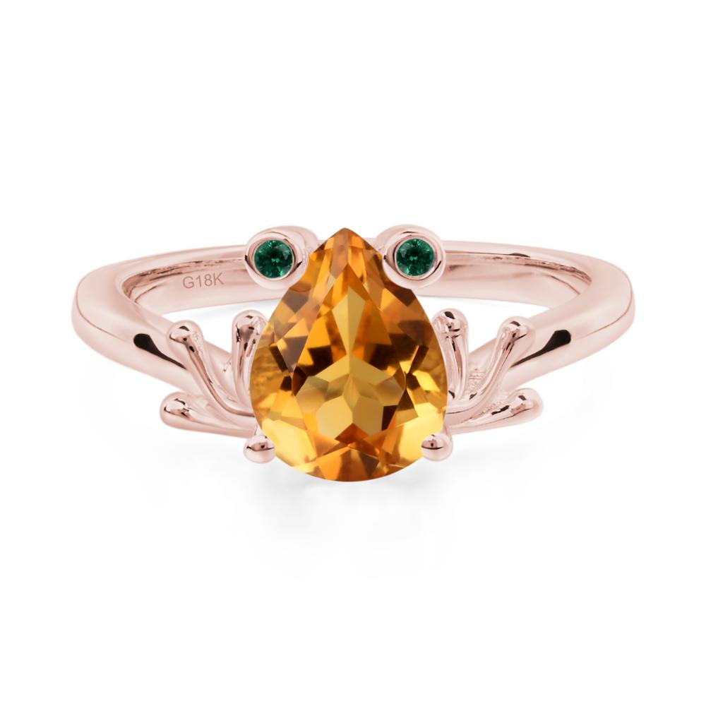 Citrine Frog Promise Ring - LUO Jewelry #metal_18k rose gold