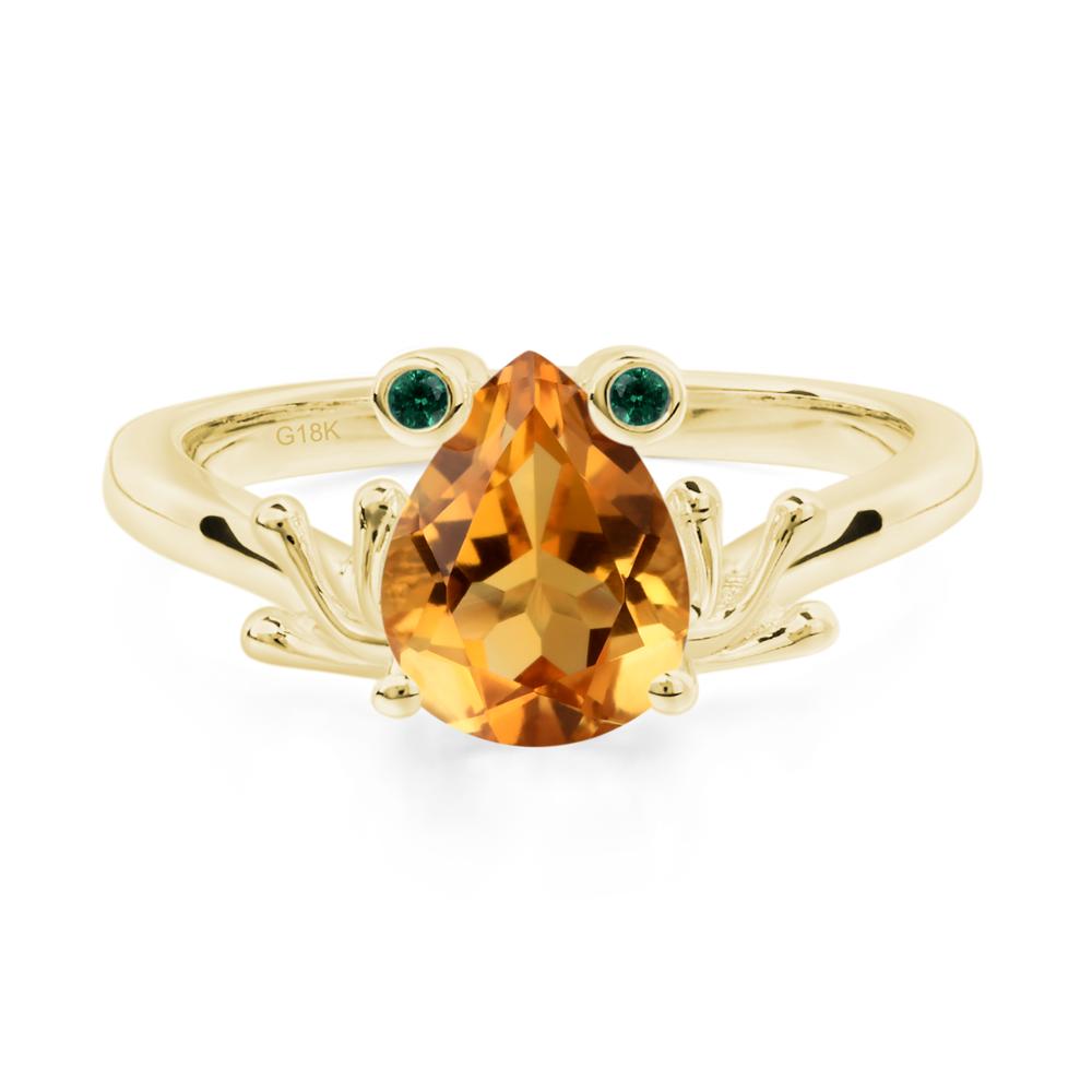 Citrine Frog Promise Ring - LUO Jewelry #metal_18k yellow gold