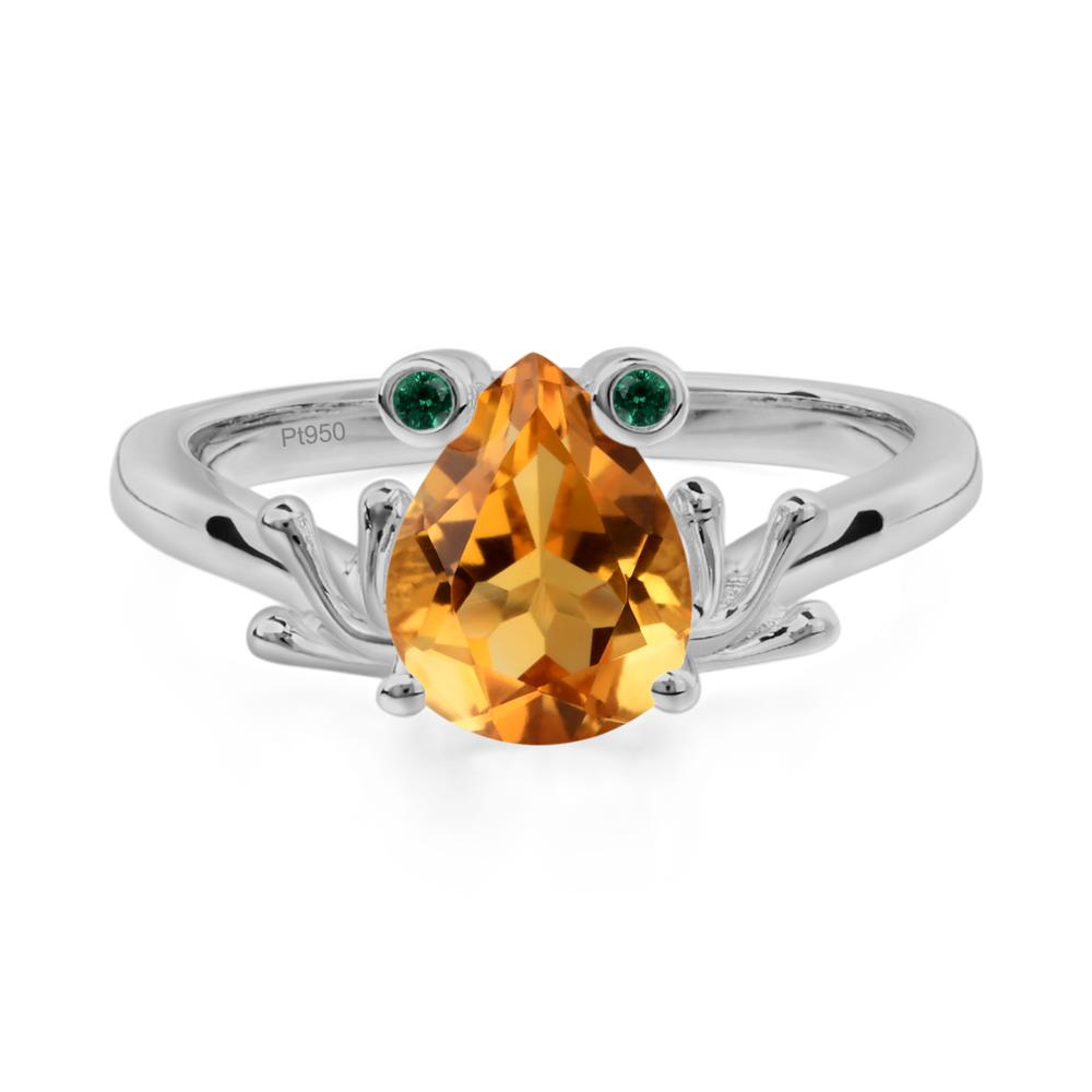 Citrine Frog Promise Ring - LUO Jewelry #metal_platinum